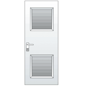 Standard Single Steel Door with Louvre Panels and Lever OAD
